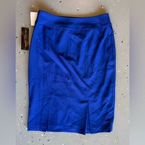 Black Label by Evan Picone Pencil Skirt Womens Size 4 Pleated Side Zip New